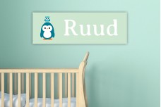 Pinguin met uiltje groen